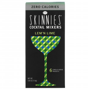 RSVP Skinnies, Смесители для коктейлей, лимон и лайм, без калорий, 6 порционных пакетиков, 11,4 г (0,40 унции)