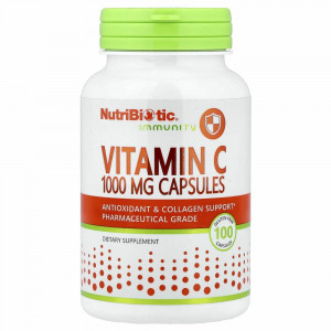 NutriBiotic, Immunity, витамин C, 1000 мг, 100 капсул без глютена