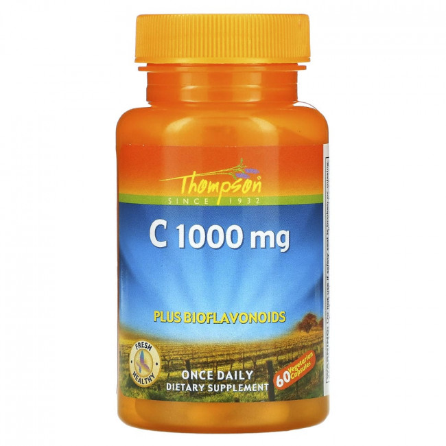 Thompson, Витамин С, 1000 мг, 60 капсул Thompson, Витамин С, 1000 мг, 60 капсул