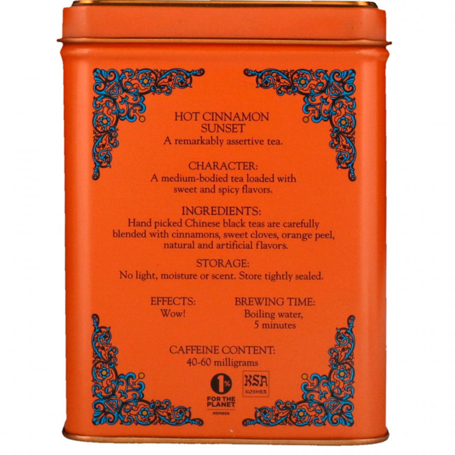 Harney & Sons, Hot Cinnamon Sunset, чайная смесь HT, пряный чай с корицей, 20 пакетиков, 40 г (1,4 унции) Harney & Sons, Hot Cinnamon Sunset, чайная смесь HT, пряный чай с корицей, 20 пакетиков, 40 г (1,4 унции)