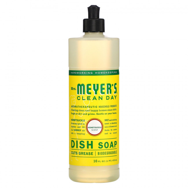 Mrs. Meyers Clean Day, Мыло для посуды, с ароматом жимолости, 473 мл (16 жидк. Унций) Mrs. Meyers Clean Day, Мыло для посуды, с ароматом жимолости, 473 мл (16 жидк. Унций)
