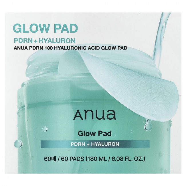 Anua, PDRN 100 Hyaluronic Acid Glow Pad, 60 Pads Anua, PDRN 100 Hyaluronic Acid Glow Pad, 60 Pads
