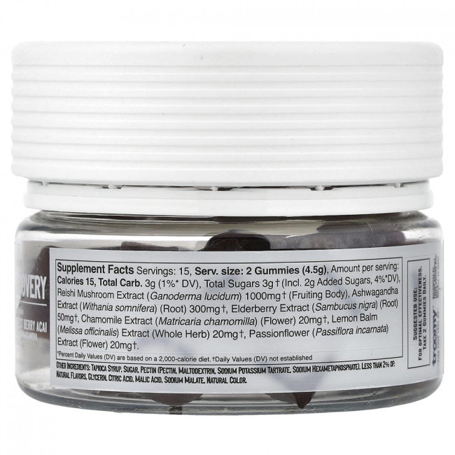 Troomy Nootropics, Recovery, функциональные грибные жевательные конфеты, Harvest Berry Acai, 30 штук Troomy Nootropics, Recovery, функциональные грибные жевательные конфеты, Harvest Berry Acai, 30 штук