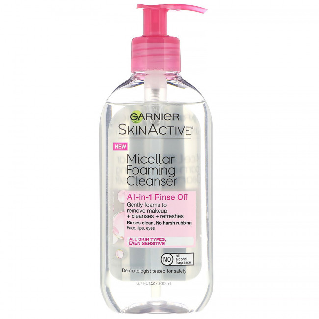 Garnier, SkinActive, мицеллярная очищающая пенка, многоцелевая, легко смывающаяся, для всех типов кожи, 200 мл (6,7 жидк. унции) Garnier, SkinActive, мицеллярная очищающая пенка, многоцелевая, легко смывающаяся, для всех типов кожи, 200 мл (6,7 жидк. унции)