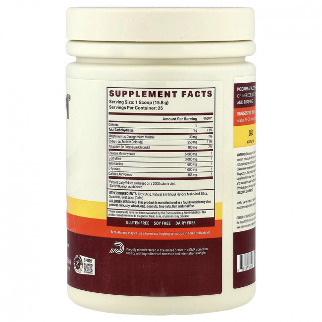Podium Nutrition, Athlete Pre Workout, Sour Watermelon, 13.93 oz (395 g)