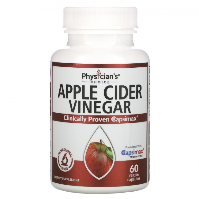 Physician's Choice, яблочный уксус, 60 вегетарианских капсул