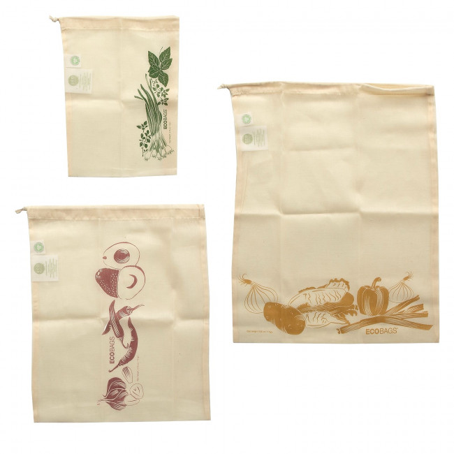 ECOBAGS, многоразовые мешочки для продуктов и круп, 3 шт.