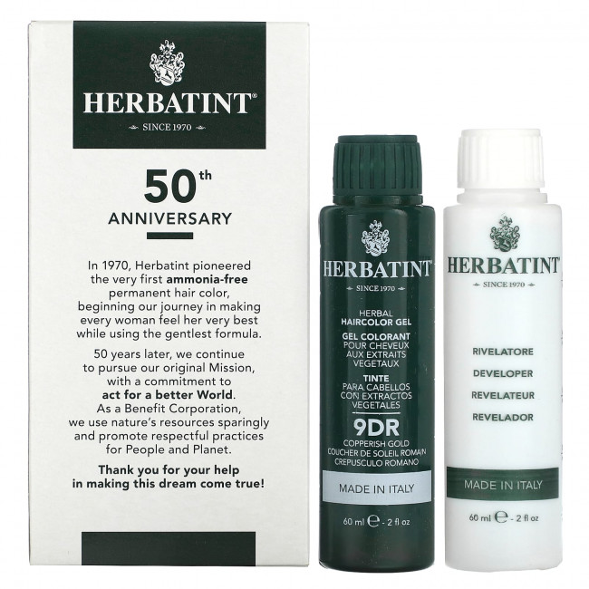 Herbatint (Antica Herbavita), Стойкая гель-краска для волос, медно-золотистый 9DR, 135 мл (4,56 жидк. Унции) Herbatint (Antica Herbavita), Стойкая гель-краска для волос, медно-золотистый 9DR, 135 мл (4,56 жидк. Унции)