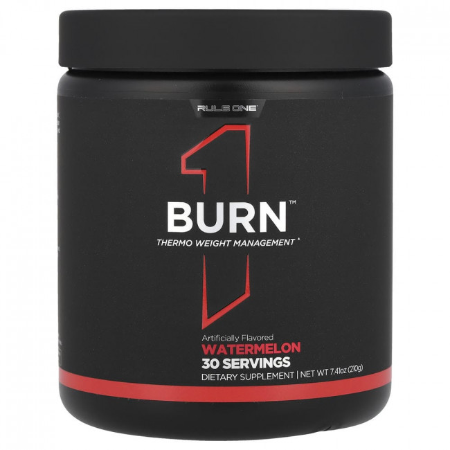 Rule One Proteins, Burn™, Thermo Weight Management, Watermelon, 7.41 oz (210 g) Rule One Proteins, Burn™, Thermo Weight Management, Watermelon, 7.41 oz (210 g)