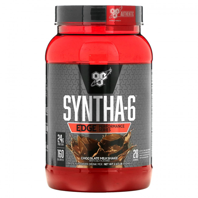 BSN, Syntha-6 Edge, протеиновая порошковая смесь, шоколадный молочный коктейль, 1,12 кг (2,47 фунта) BSN, Syntha-6 Edge, протеиновая порошковая смесь, шоколадный молочный коктейль, 1,12 кг (2,47 фунта)