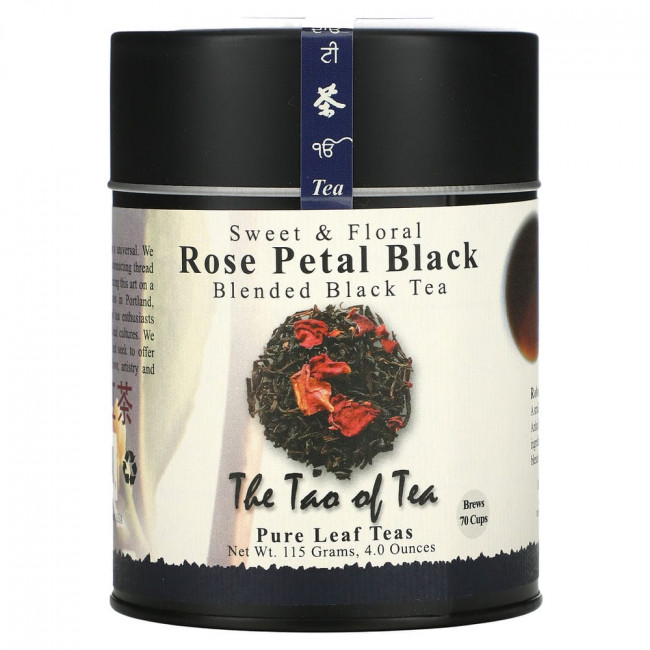 The Tao of Tea, Черный чай с лепестками роз, черный чай со сладким цветочным ароматом, 4 унции (115 г) The Tao of Tea, Черный чай с лепестками роз, черный чай со сладким цветочным ароматом, 4 унции (115 г)