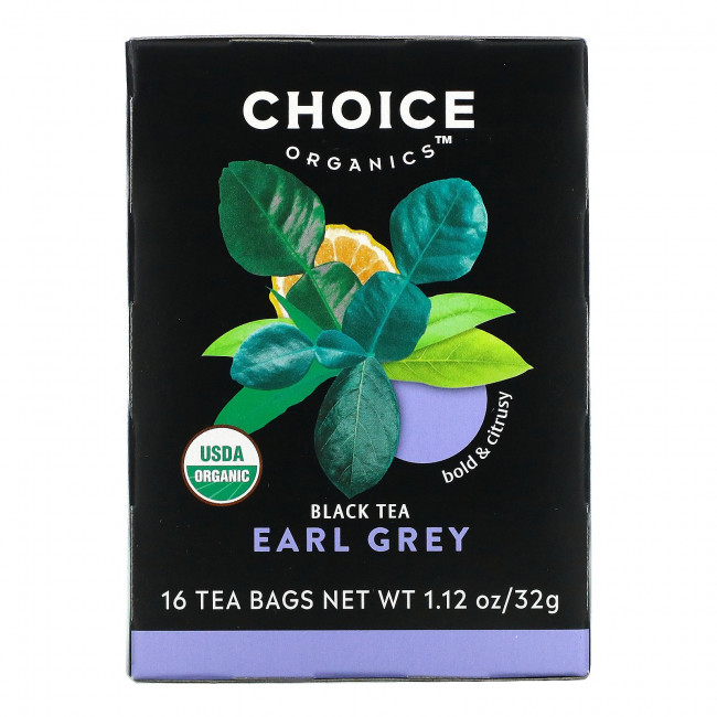 Choice Organic Teas, Black Tea, Organic Earl Grey, 16 Tea Bags, 1.12 oz (32 g) Choice Organic Teas, Black Tea, Organic Earl Grey, 16 Tea Bags, 1.12 oz (32 g)