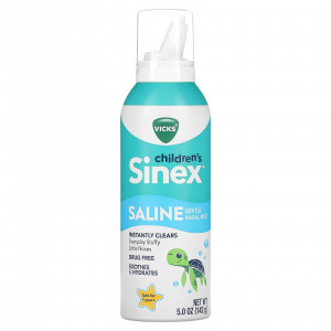Vicks, Children's Sinex, спрей для носа с солевым раствором, от 1 года, 142 г (5 унций)