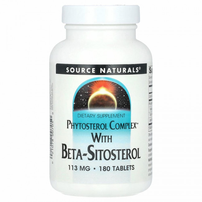 Source Naturals, комплекс фитостерола с бета-ситостеролом, 113 мг, 180 таблеток Source Naturals, комплекс фитостерола с бета-ситостеролом, 113 мг, 180 таблеток