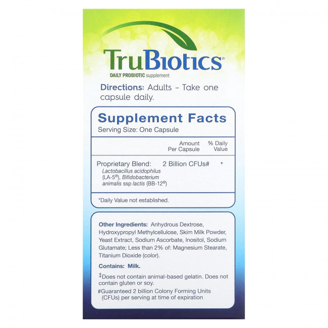 TruBiotics, Здоровье пищеварительной системы и иммунитета, 30 вегетарианских капсул TruBiotics, Здоровье пищеварительной системы и иммунитета, 30 вегетарианских капсул