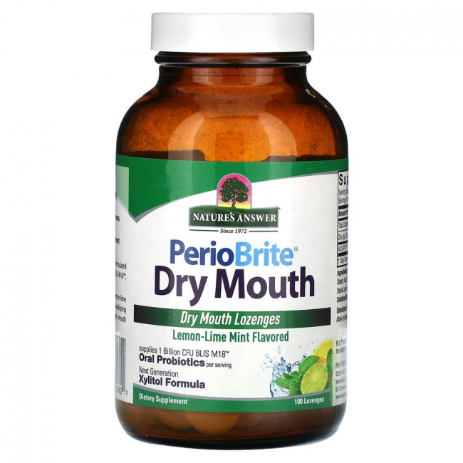 Nature's Answer, PerioBrite Dry Mouth Lozenges, Lemon-Lime Mint, 100 Lozenges