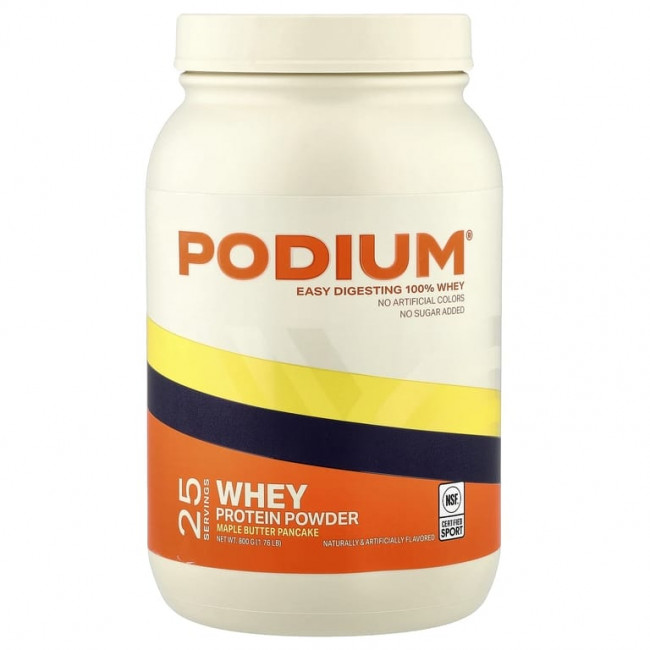 Podium Nutrition, сывороточный протеин в порошке, со вкусом блинов с кленовым маслом, 800 г (1,76 фунта) Podium Nutrition, сывороточный протеин в порошке, со вкусом блинов с кленовым маслом, 800 г (1,76 фунта)