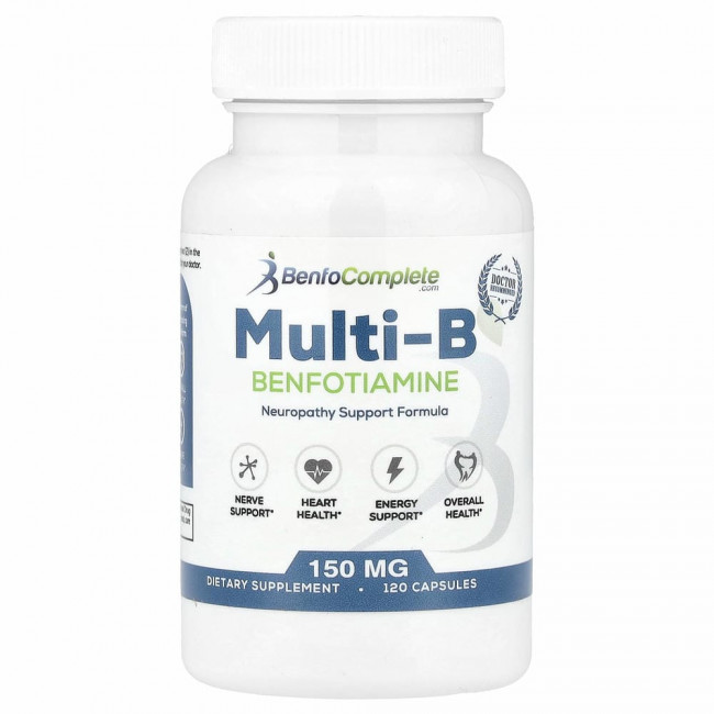 Benfotiamine Inc., Поддерживающая формула Multi-B при нейропатии, 150 мг, 120 капсул