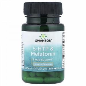 Swanson, 5-HTP и мелатонин, 30 капсул