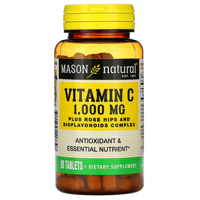 Mason Natural, Витамин C, 1000 мг, 90 таблеток Mason Natural, Витамин C, 1000 мг, 90 таблеток