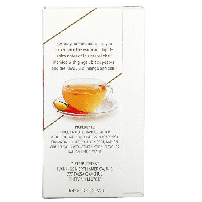 Twinings, Boost, адаптогены, травяной чай со вкусом манго и чили, без кофеина, 18 чайных пакетиков, 27 г (0,95 унции) Twinings, Boost, адаптогены, травяной чай со вкусом манго и чили, без кофеина, 18 чайных пакетиков, 27 г (0,95 унции)