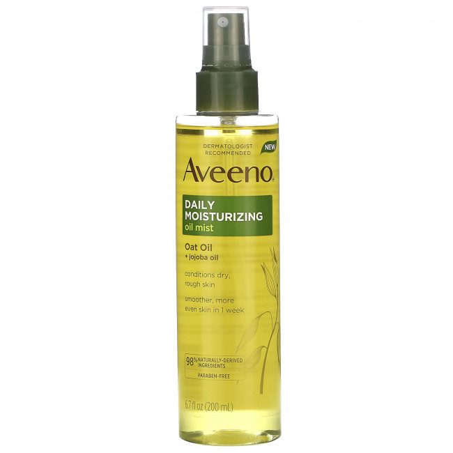 Aveeno, Ежедневный увлажняющий масляный спрей, овсяное масло и масло жожоба, 200 мл (6,7 жидк. Унции) Aveeno, Ежедневный увлажняющий масляный спрей, овсяное масло и масло жожоба, 200 мл (6,7 жидк. Унции)