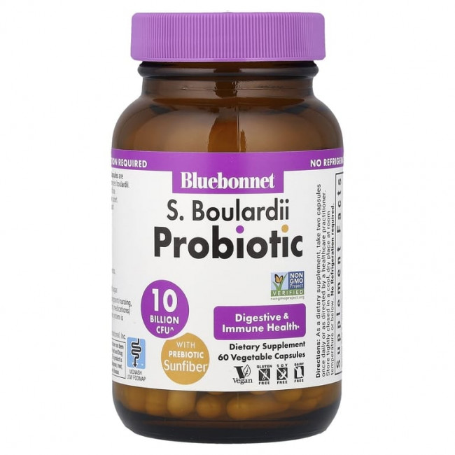 Bluebonnet Nutrition, S. пробиотик Boulardii, 60 растительных капсул Bluebonnet Nutrition, S. пробиотик Boulardii, 60 растительных капсул