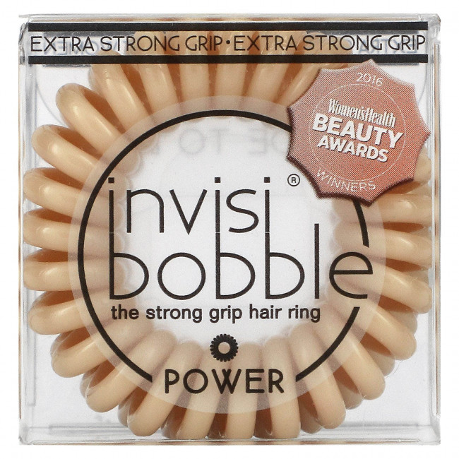 Invisibobble, Кольцо для волос Power, Strong Grip, To Be Or Nude, 3 шт. В упаковке Invisibobble, Кольцо для волос Power, Strong Grip, To Be Or Nude, 3 шт. В упаковке