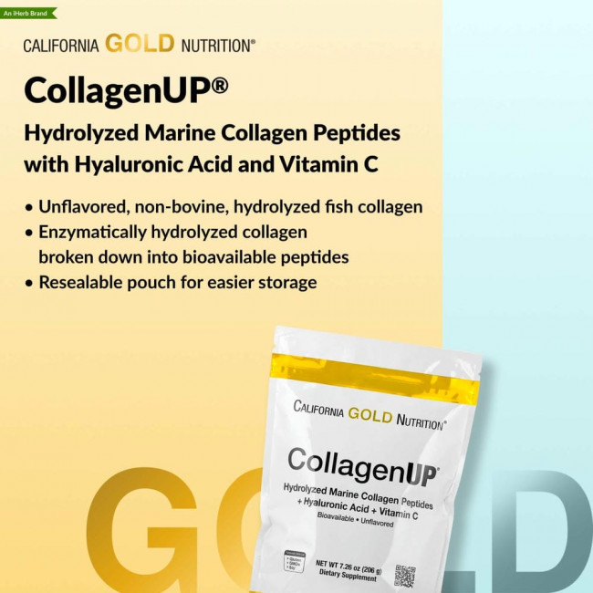 California Gold Nutrition, CollagenUP, морской гидролизованный коллаген, гиалуроновая кислота и витамин C, с нейтральным вкусом, 206 г (7,26 унции) California Gold Nutrition, CollagenUP, морской гидролизованный коллаген, гиалуроновая кислота и витамин C, с нейтральным вкусом, 206 г (7,26 унции)