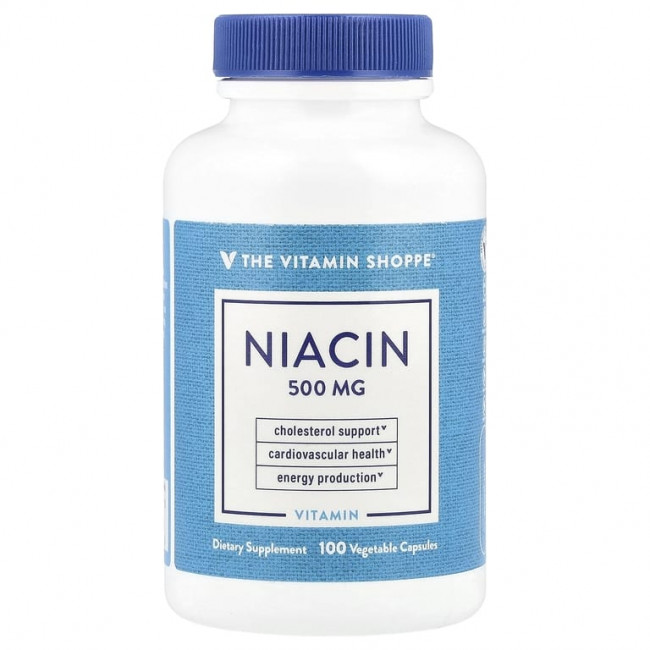 The Vitamin Shoppe, Ниацин, 500 мг, 100 растительных капсул