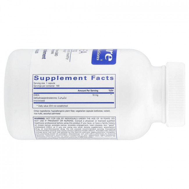 Pure Encapsulations, DHEA, 10 мг, 180 капсул