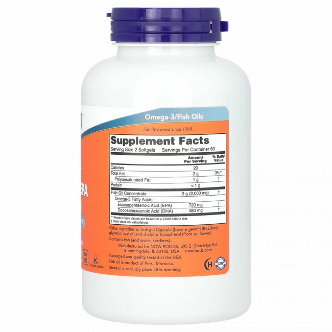 NOW Foods, суперомега с ЭПК, 360 ЭПК / 240 ДГК, 120 капсул NOW Foods, суперомега с ЭПК, 360 ЭПК / 240 ДГК, 120 капсул