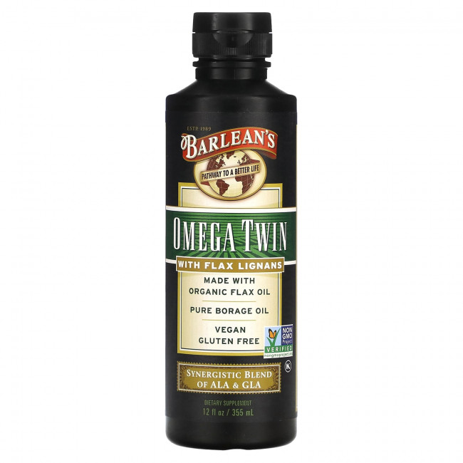 Barlean's, Omega Twin с льняными лигнанами, 355 мл (12 жидк. Унций) Barlean's, Omega Twin с льняными лигнанами, 355 мл (12 жидк. Унций)