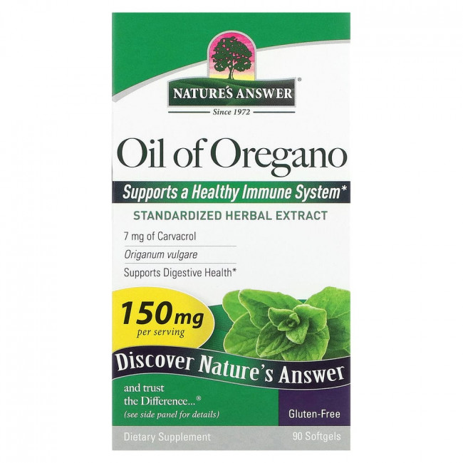 Nature's Answer, масло орегано, 150 мг, 90 мягких таблеток Nature's Answer, масло орегано, 150 мг, 90 мягких таблеток