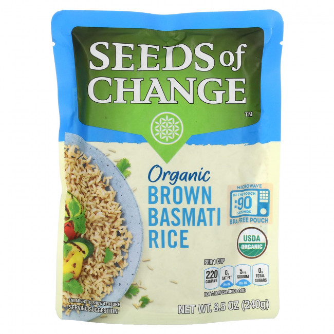 Seeds of Change, Органический, коричневый рис басмати, 240 г (8,5 унции) (Товар снят с продажи) Seeds of Change, Органический, коричневый рис басмати, 240 г (8,5 унции) (Товар снят с продажи)