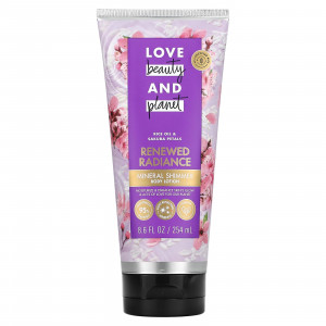 Love Beauty and Planet, Минеральный лосьон для тела с мерцанием, обновленное сияние, рисовое масло и лепестки сакуры, 254 мл (8,6 жидк. Унции)