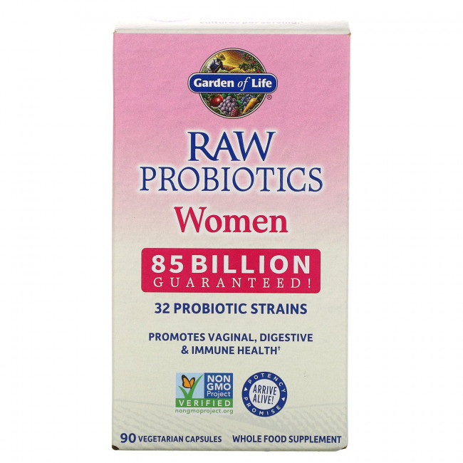 Garden of Life, RAW Probiotics, для женщин, 85 млрд, 85 вегетарианских капсул Garden of Life, RAW Probiotics, для женщин, 85 млрд, 85 вегетарианских капсул