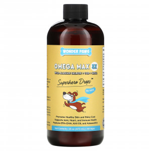 Wonder Paws, Superhero Drops для собак, Omega Max 3X, дикий аляскинский лосось, наложенный платеж и криль, для всех возрастов, 473 мл (16 унций)