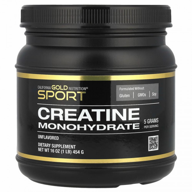 California Gold Nutrition, Creatine Powder, микронизированный моногидрат креатина, Creapure, без запаха, 16 унций (454 г)