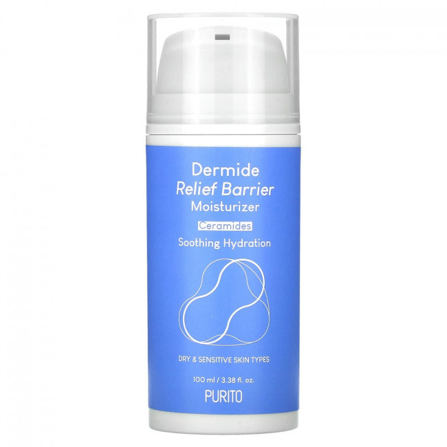 Purito, Dermide Relief, барьерное увлажняющее средство, для сухой и чувствительной кожи, 100 мл (3,38 жидк. Унции)