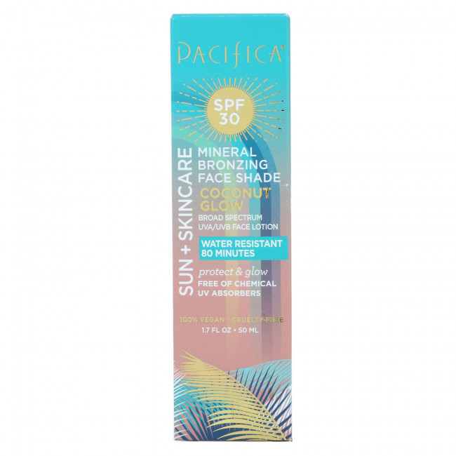 Pacifica, Sun + Skincare, минеральное бронзирующее средство для лица, SPF 30, кокосовое сияние, 50 мл (1,7 жидк. Унции) Pacifica, Sun + Skincare, минеральное бронзирующее средство для лица, SPF 30, кокосовое сияние, 50 мл (1,7 жидк. Унции)