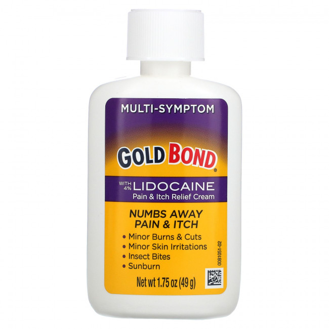 Gold Bond, Medicated, крем для снятия боли и зуда, с 4% лидокаином, максимальная эффективность, 49 г (1,75 унции) Gold Bond, Medicated, крем для снятия боли и зуда, с 4% лидокаином, максимальная эффективность, 49 г (1,75 унции)