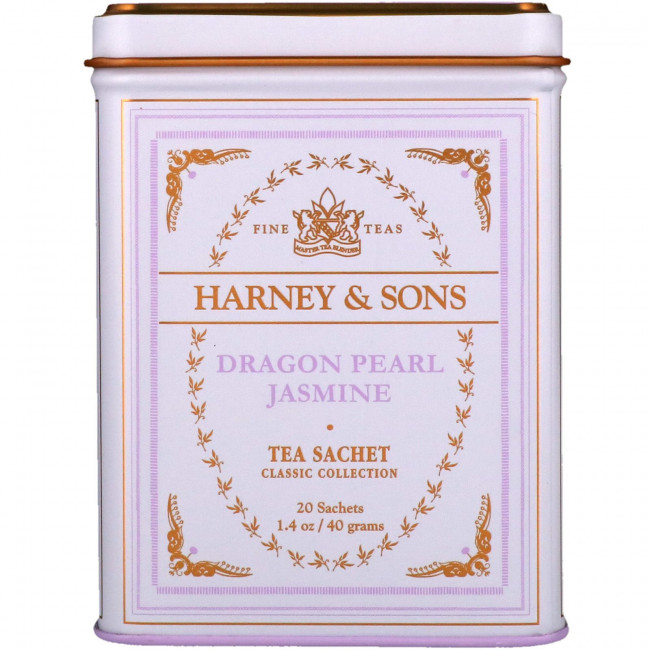 Harney & Sons, Качественные сорта чая, чай с жасмином Dragon Pearl, 20 чайных саше, 40 г (1,4 унции) Harney & Sons, Качественные сорта чая, чай с жасмином Dragon Pearl, 20 чайных саше, 40 г (1,4 унции)