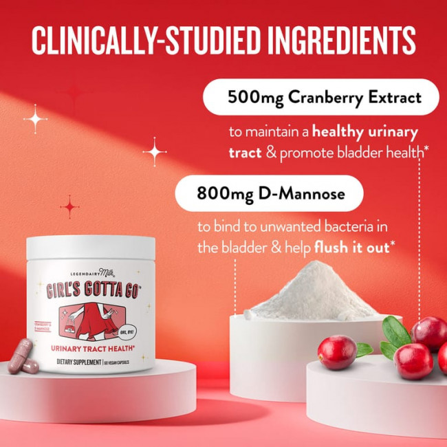 Legendairy Milk, Girl's Gotta Go ™, здоровье мочевыводящих путей, 60 веганских капсул Legendairy Milk, Girl's Gotta Go ™, здоровье мочевыводящих путей, 60 веганских капсул