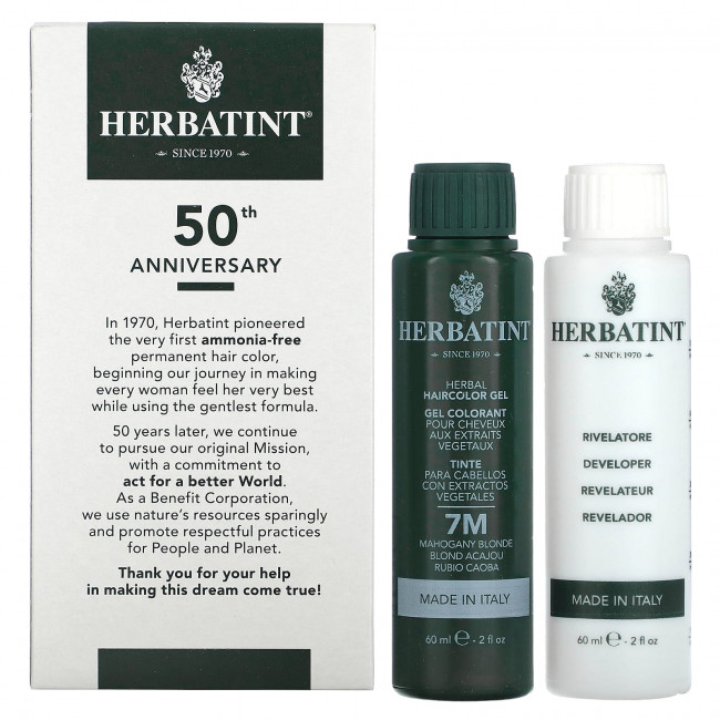 Herbatint (Antica Herbavita), Стойкая гель-краска для волос, 7M, блонд из красного дерева, 135 мл (4,56 жидк. Унции) Herbatint (Antica Herbavita), Стойкая гель-краска для волос, 7M, блонд из красного дерева, 135 мл (4,56 жидк. Унции)