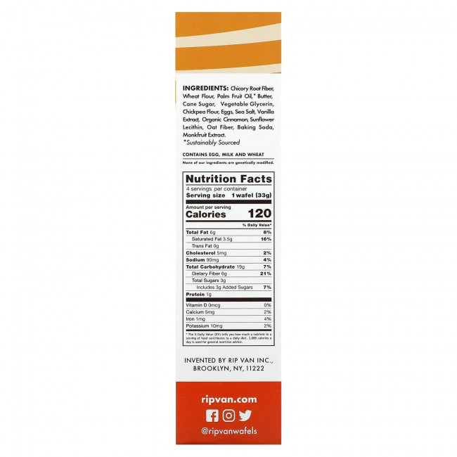 Rip Van Wafels, Голландская карамель и ваниль, 4 пакетика, 33 г (1,16 унции) Rip Van Wafels, Голландская карамель и ваниль, 4 пакетика, 33 г (1,16 унции)