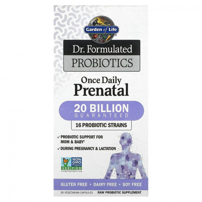 Garden of Life, Dr. Formulated Probiotics, пробиотики, одна таблетка в день во время беременности, 30 вегетарианских капсул Garden of Life, Dr. Formulated Probiotics, пробиотики, одна таблетка в день во время беременности, 30 вегетарианских капсул