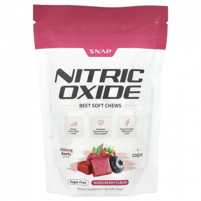 Snap Supplements, жевательные конфеты с оксидом азота и свеклой, без сахара, ягодный вкус, 60 штук. Snap Supplements, жевательные конфеты с оксидом азота и свеклой, без сахара, ягодный вкус, 60 штук.