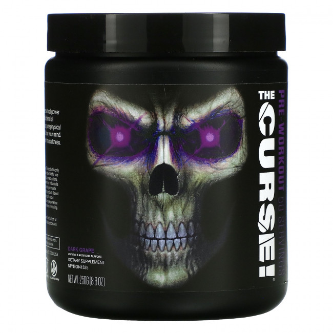 JNX Sports, The Curse, перед тренировкой, темный виноград, 8,8 унции (250 г) JNX Sports, The Curse, перед тренировкой, темный виноград, 8,8 унции (250 г)