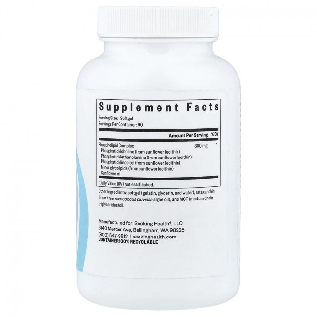 Seeking Health, Optimal PC, 800 мг, 90 мягких капсул Seeking Health, Optimal PC, 800 мг, 90 мягких капсул